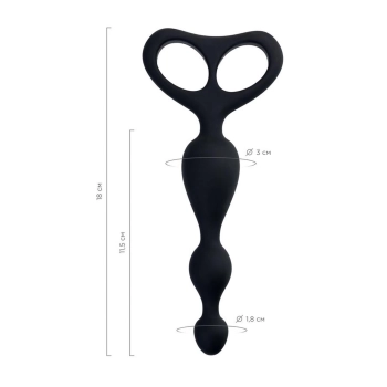 TOYFA POPO Pleasure Anal Beads Black