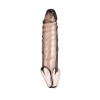 ToyFa XLover, Penis sleeve, for enlargement, TPE, transparent black, 15,5 cm