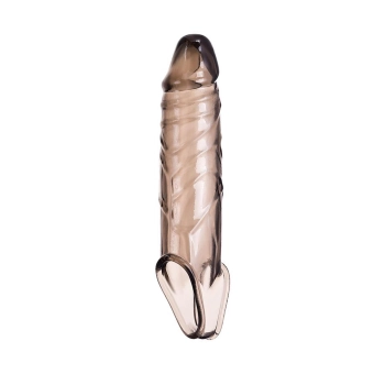 ToyFa XLover, Penis sleeve, for enlargement, TPE, transparent black, 15,5 cm
