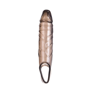 ToyFa XLover, Penis sleeve, for enlargement, TPE, transparent black, 15,5 cm