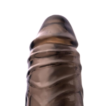 ToyFa XLover, Penis sleeve, for enlargement, TPE, transparent black, 15,5 cm
