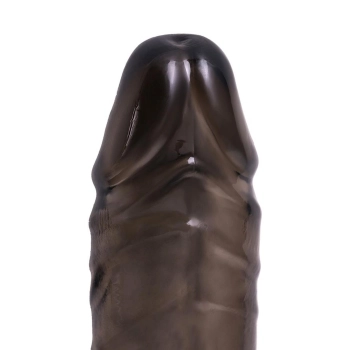 ToyFa XLover, Penis sleeve, for enlargement, TPE, transparent black, 15,5 cm