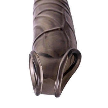 ToyFa XLover, Penis sleeve, for enlargement, TPE, transparent black, 15,5 cm