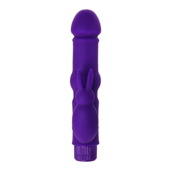 A-TOYS, Vibrator with clitoral stim, Silicone, Purple, 18 cm