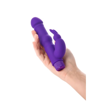 A-TOYS, Vibrator with clitoral stim, Silicone, Purple, 18 cm