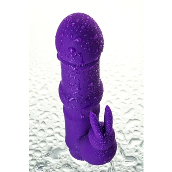A-TOYS, Vibrator with clitoral stim, Silicone, Purple, 18 cm