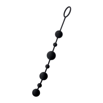 Koraliki analne silikonowe A-Toys Coron z 7 kulkami czarne 36 cm