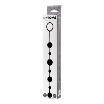 Koraliki analne silikonowe A-Toys Coron z 7 kulkami czarne 36 cm