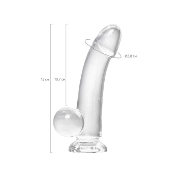 Realistic dildo A-Toys by TOYFA Cryst, TPE, transparent, 15 cm