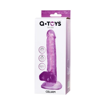 Elastyczne realistyczne dildo Celiam A Toys fioletowe 20,5 cm