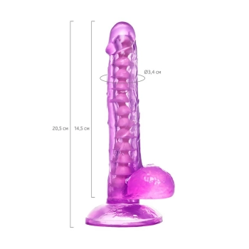 Elastyczne realistyczne dildo Celiam A Toys fioletowe 20,5 cm