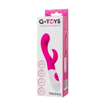 Wibrator króliczek Nessy A Toys silikonowy różowy 20 cm