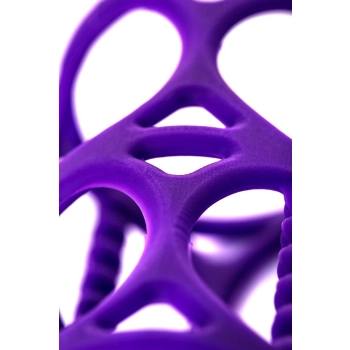 Silikonowa nakładka przelotowa na penisa A Toys fioletowa 7.5 cm