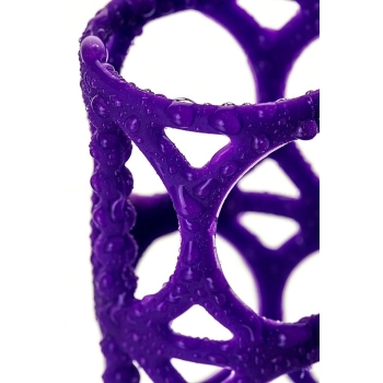 Silikonowa nakładka przelotowa na penisa A Toys fioletowa 7.5 cm
