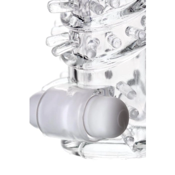 Transparentna nasadka na penisa A-Toys Fril z wibracją TPR 13 cm