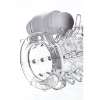 Transparentna nasadka na penisa A-Toys Fril z wibracją TPR 13 cm