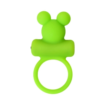 Cock ring A-Toys with vibro bullet; green