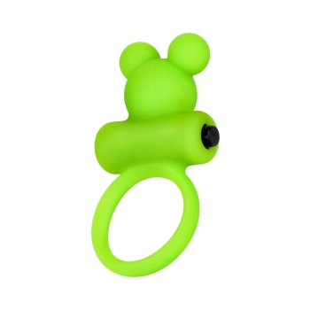 Cock ring A-Toys with vibro bullet; green
