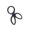 A-TOYS Triple penis ring KRAKEN, silicone, black, 10 cm