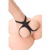 A-TOYS Triple penis ring KRAKEN, silicone, black, 10 cm