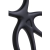 A-TOYS Triple penis ring KRAKEN, silicone, black, 10 cm