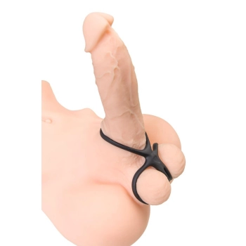 A-TOYS Triple penis ring KRAKEN, silicone, black, 10 cm