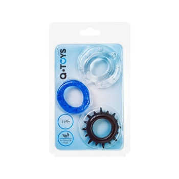 A-TOYS, Cockrings set, 3 pcs.Mix color, TPE, O 3 cm