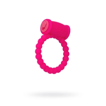 Silikonowy wibrujący pierścień erekcyjny AToys różowy 3.5 cm