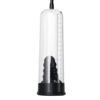A-TOYS, Penis Pump, PVC, Black, 23.5 cm 3 cock rings included