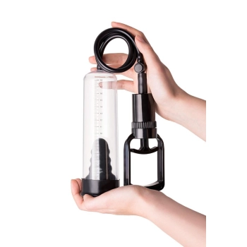 A-TOYS, Penis Pump, PVC, Black, 23.5 cm 3 cock rings included