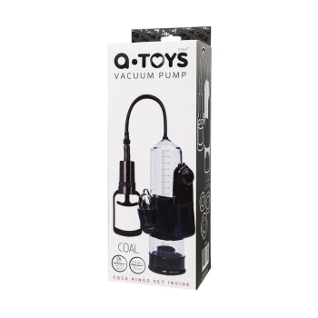 Pompka do penisa z wibracją A-Toys transparentna czarna 22,8 cm