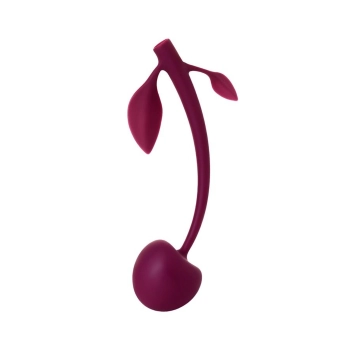 Wild cherry JOS pleasure ball with a ball inside and flexible tail color:cherry