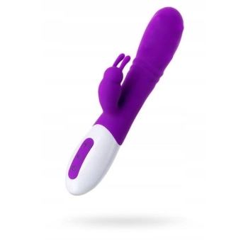 JOS TATY, Vibrator with clitoral stimulator with pulsating balls, purple, 21,5 cm