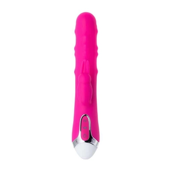 Wibrator króliczek z ruchomymi kulkami JOS BALLE silikonowy różowy 23 cm