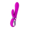 JOS JOLY, Vibrator with clitoral stimulator with WOW mode, silicone, fuchsia, 19.6 cm