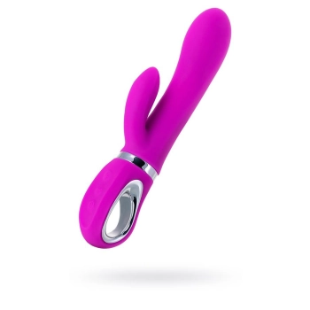 JOS JOLY, Vibrator with clitoral stimulator with WOW mode, silicone, fuchsia, 19.6 cm