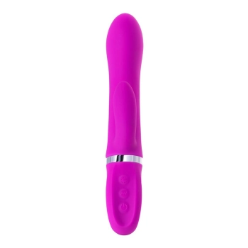 JOS JOLY, Vibrator with clitoral stimulator with WOW mode, silicone, fuchsia, 19.6 cm