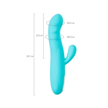 Wibrator króliczek rotacyjny JOS MERRY SWI niebieski silikonowy 20.7 cm USB