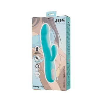 Wibrator króliczek rotacyjny JOS MERRY SWI niebieski silikonowy 20.7 cm USB