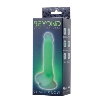 Dildo żelowe świecące Beyond by Toyfa Clark Glow zielone 16,5cm