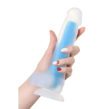 Dildo żelowe świecące Bruce Glow niebieskie 16,5 cm Beyond