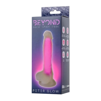 Dildo żelowe świecące Peter Glow Beyond różowe 16,5 cm