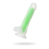 Dildo żelowe Beyond by Toyfa Wade Glow świecące zielone 14,5 cm