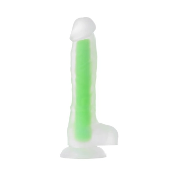 Dildo żelowe Beyond by Toyfa Wade Glow świecące zielone 14,5 cm