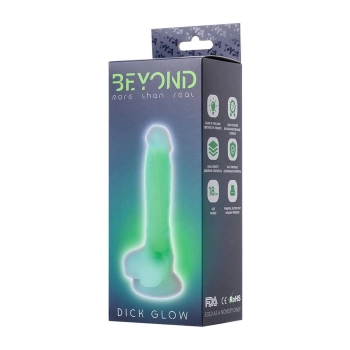 Dildo żelowe świecące zielone 13cm Beyond by Toyfa