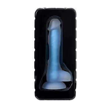 Dildo Matt Glow świecące w ciemności niebieskie 18 cm