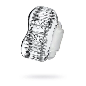 Wibrujący masturbator Lingam Khani transparentny 9 cm