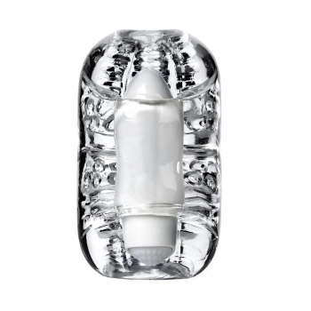 Wibrujący masturbator Lingam Khani transparentny 9 cm
