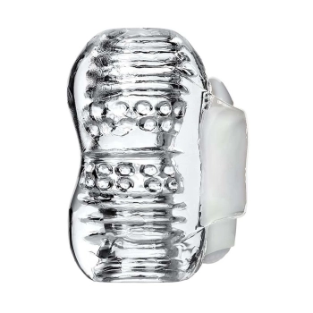 Wibrujący masturbator Lingam Khani transparentny 9 cm