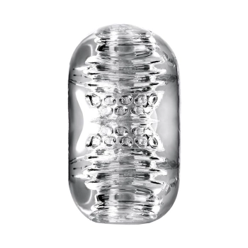 Wibrujący masturbator Lingam Khani transparentny 9 cm